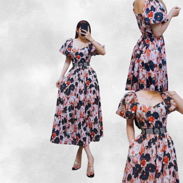 3D Floral Sexy Off Shoulder Maxi Dress For Woman