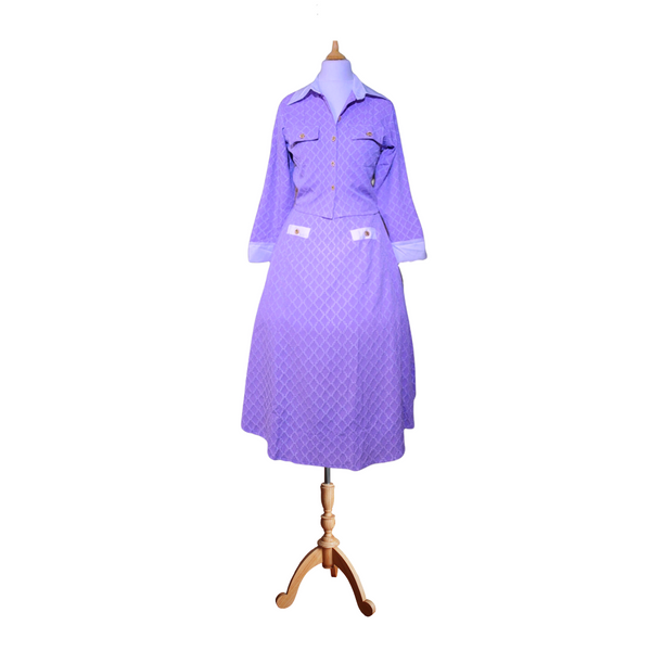 Plain Purple Set Cover Up and Long Skirt Dress