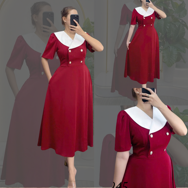 Dark Red  Casual Party Maxi Dress